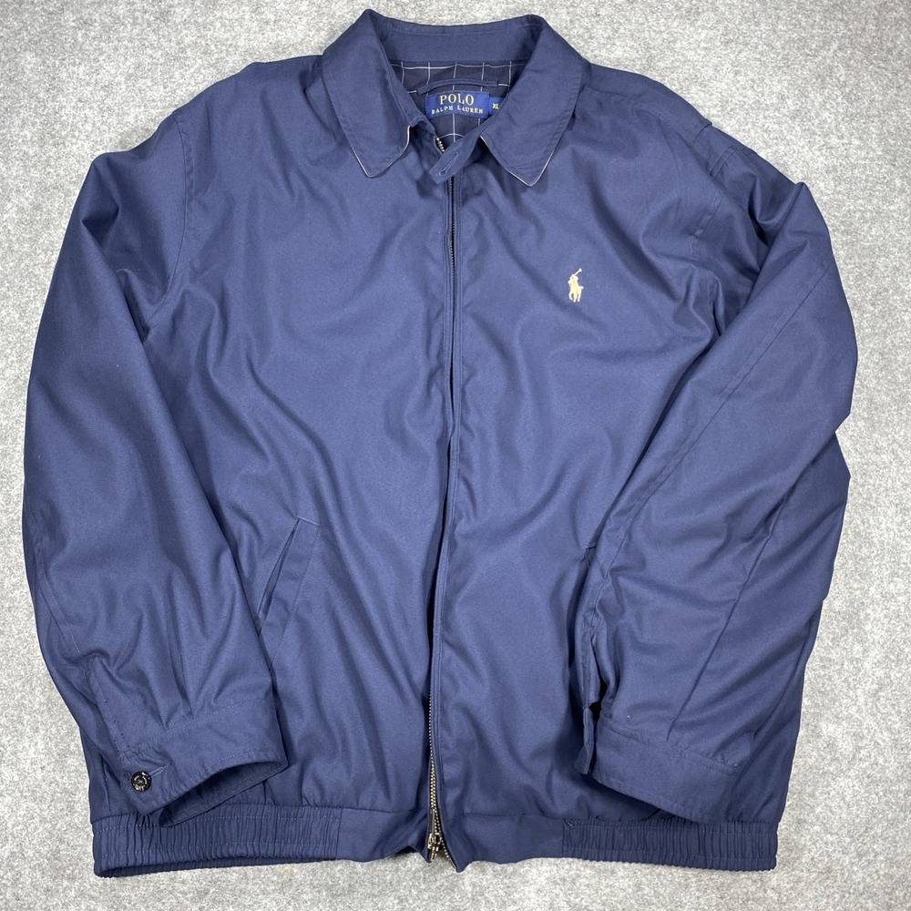 Polo Ralph Lauren Mens Bi-Swing Jacket XL Navy Harrington Plaid 710796413001